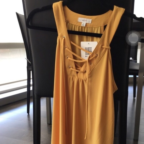 Yellow Tie Up Tank Top - Picture 1 of 2